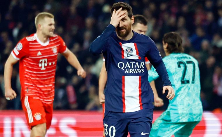 FOTO: Lionel Messi se lamenta la caída del PSG ante Bayern de Múnich por Champions.