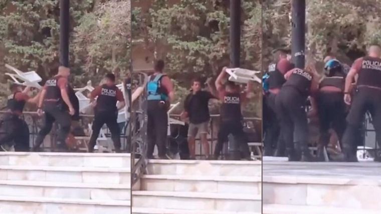 Policías de CABA detuvieron a un hombre en Belgrano a los sillazos