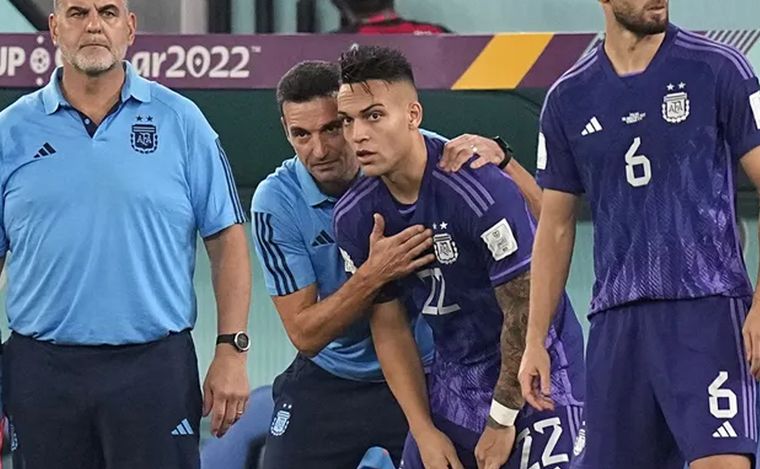 Lionel Scaloni y Lautaro Martínez (Foto: archivo)