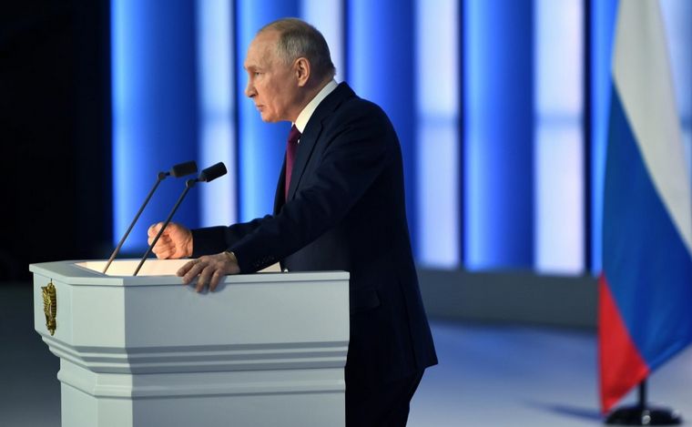 FOTO: Discurso anual de Vladimir Putin: criticas a la OTAN y a Occidente.