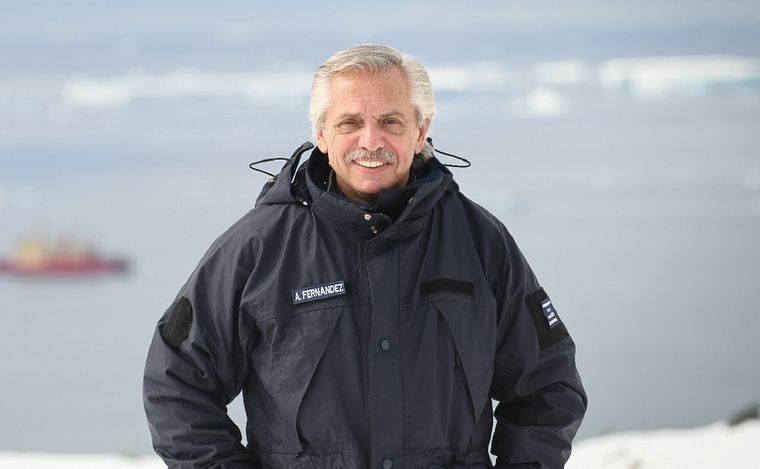 Alberto Fernández llegó a la Base Marambio: 