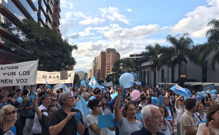FOTO: Miles de personas se manifestaron por la vida en Córdoba. (Foto: Gentileza)