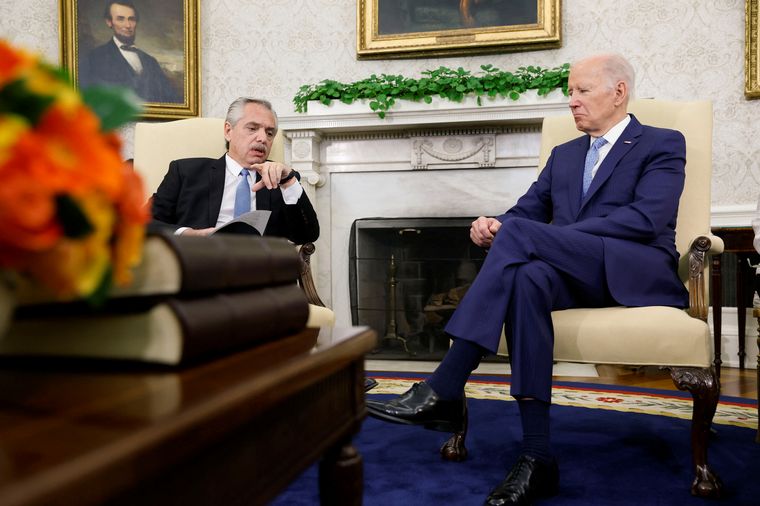 FOTO: Alberto Fernández y Joe Biden, en su reunión en la Casa Blanca. 
