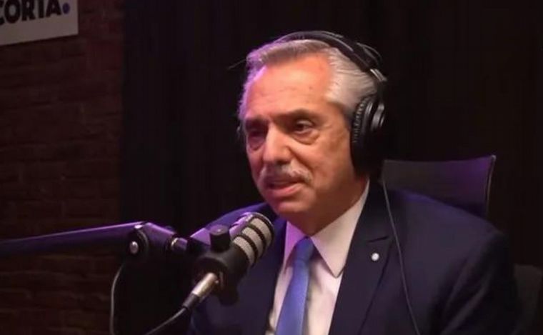 Alberto Fernández en una entrevista con