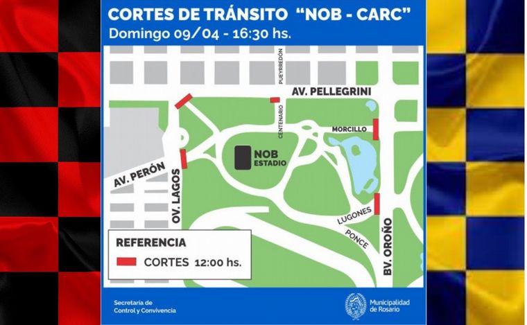 Clásico Rosarino: Cortes y desvíos en la zona del Parque Independencia. 