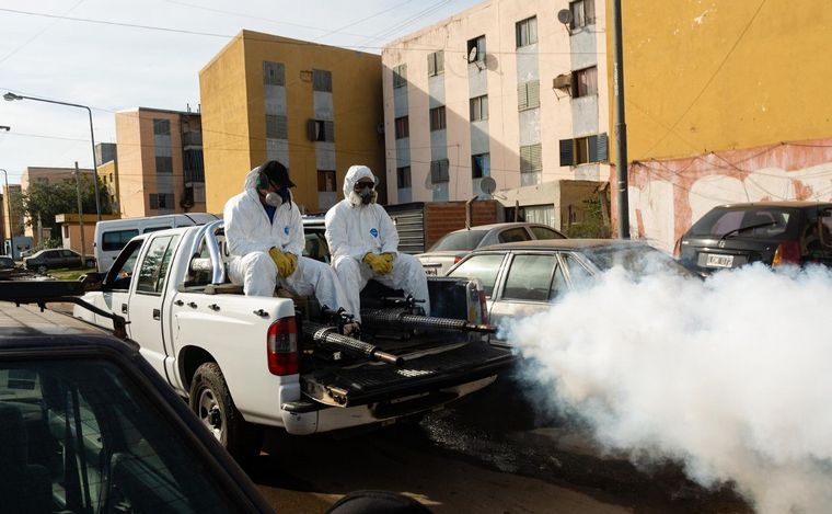 Contra el Dengue: Se realizaron trabajos de fumigación en barrios de Rosario.
