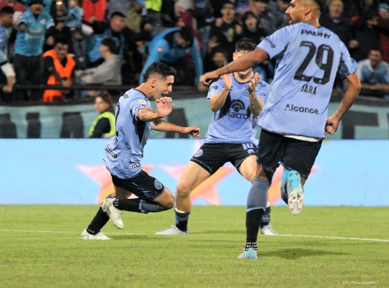 Ulises Sánchez, autor del primer gol de Belgrano.