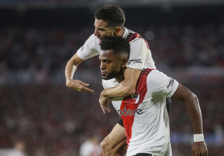 El festejo del segundo tanto del equipo 