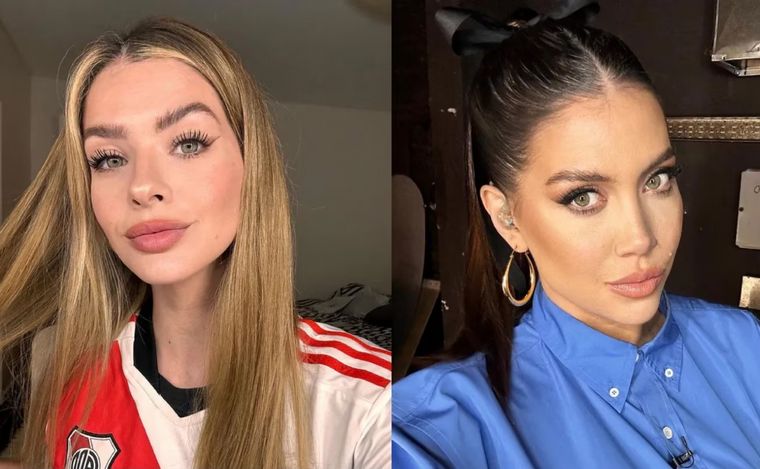 La China Suárez y Wanda Nara, en el Monumental. 