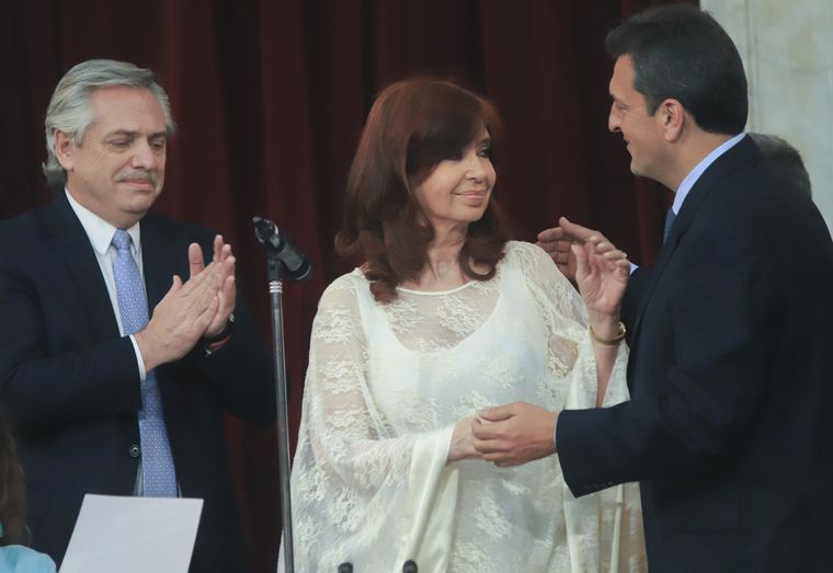 FOTO: Alberto Fernández, Cristina Kirchner y Sergio Massa, en tiempos menos aciagos. 