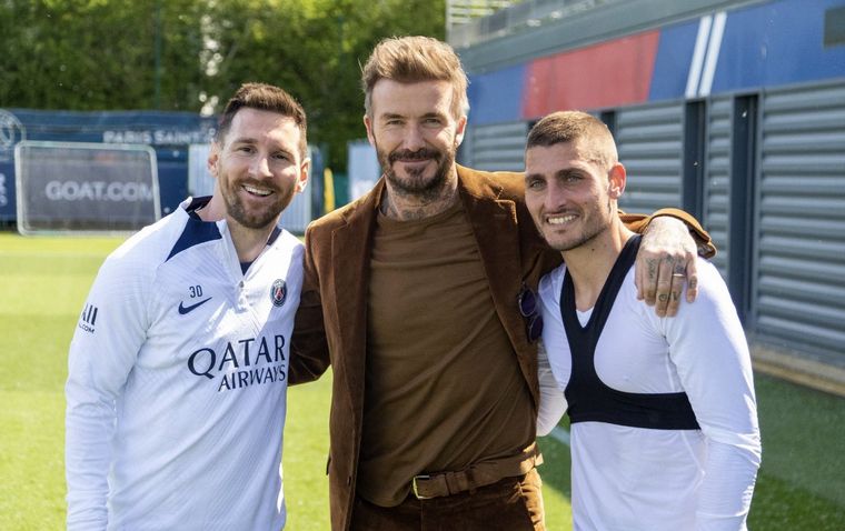 FOTO: Messi junto a David Beckham, su nuevo presidente. 