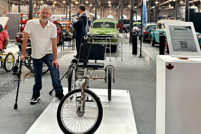 FOTO: La primera bicicleta adaptada en el Museo de la Industria. Foto: Gentileza Jean Maggi