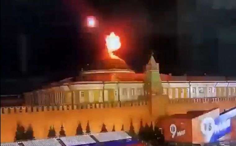 FOTO: Supuesto ataque ucraniano con drones al Kremlin, en Moscú.