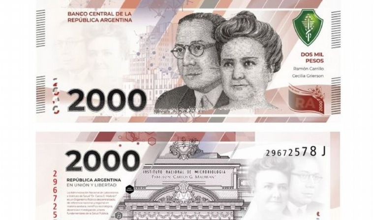 El nuevo billete homenajea al Malbrán y a dos médicos pioneros en el país. 