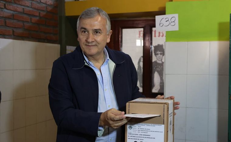 FOTO: El gobernador de Jujuy, Gerardo Morales votó al mediodía este domingo.