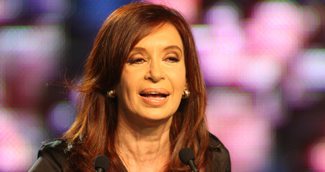 Cristina Kirchner durante el acto en la planta de Renault en Córdoba