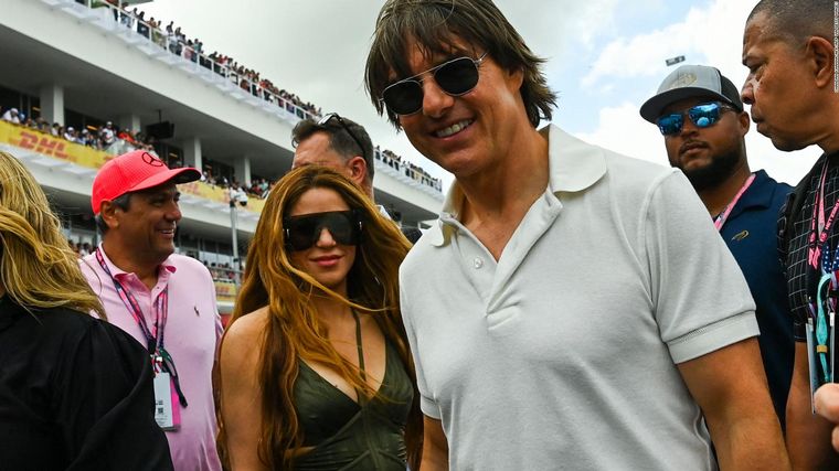 FOTO: Shakira y Tom Cruise en el GP F1 de Miami (Foto: Afp CNN)